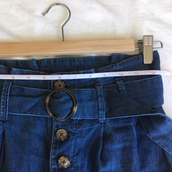 Chambray culottes, high waist button up - Picture 2 of 3